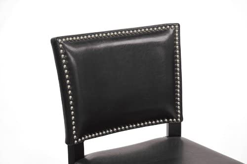 Photo 2 of Baxton Studio Aries Black Modern Bar Stool with Nail Head Trim