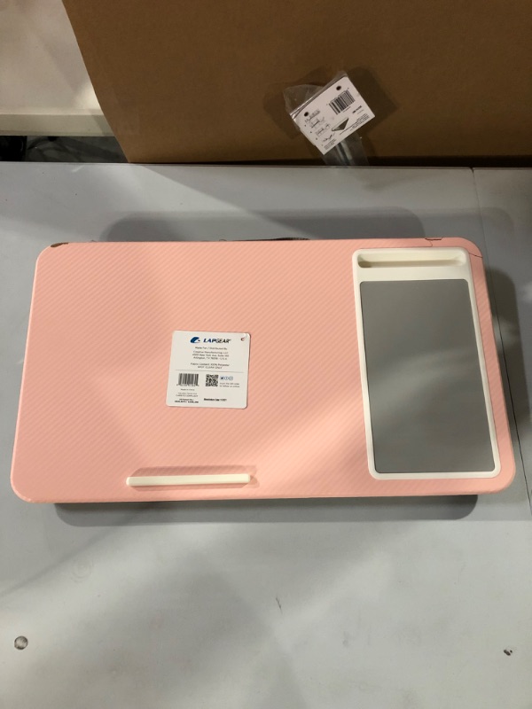 Photo 3 of LapGear Home Office Lap Desk with Device Ledge, Mouse Pad, and Phone Holder - Blush Pink - Fits up to 15.6 Inch Laptops - Style No. 91584 Blush Pink Right-Handed