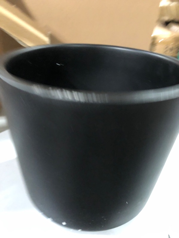 Photo 3 of 12 Inch  Planter Pots for Plant Pot with Drainage Hole and Seamless Saucers, Black Color, 74-O-L-2 12 Inch Matte Black