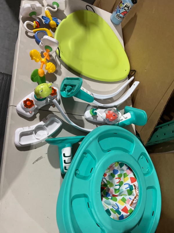 Photo 2 of Bright Starts Bounce Bounce Baby 2-in-1 Activity Center Jumper & Table - Playful Pond (Green), 6 Months+