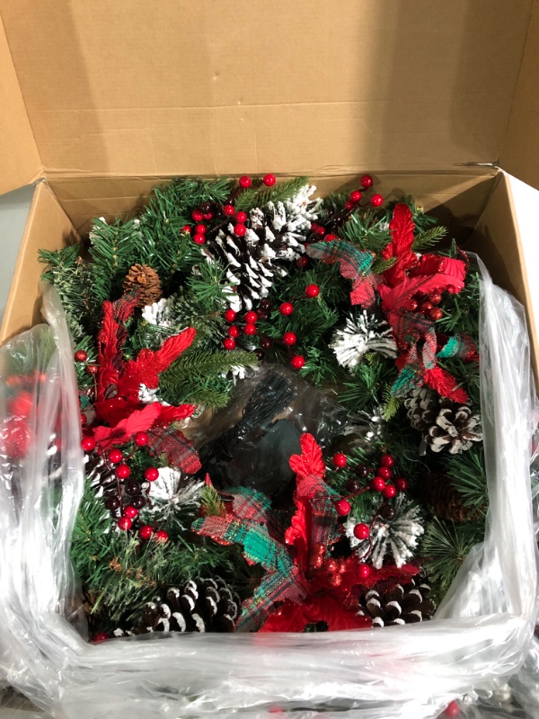 Photo 2 of 24 Inch Christmas Wreaths for Front Door, Christmas Door Wreath 