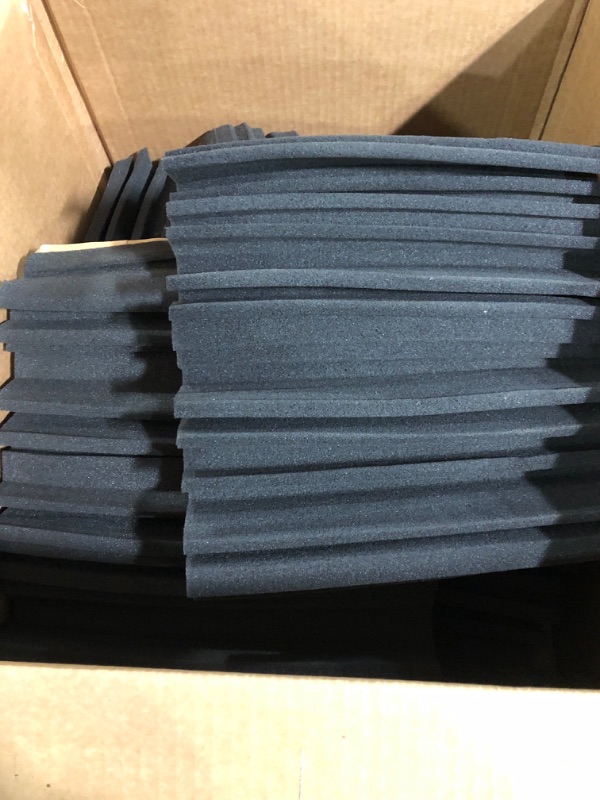 Photo 2 of 12 Pack Acoustic Foam 1” X 12” X 12” Soundproof Foam Panels - Studio Foam Wedges- Sound Absorbing Tiles for Recording Studio Ceiling - Black