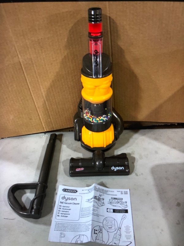 Photo 2 of Casdon Dyson Ball | Miniature Dyson Ball Replica For Children Aged 3+ | Features Working Suction To Add Excitement To Playtime Grey/Yellow