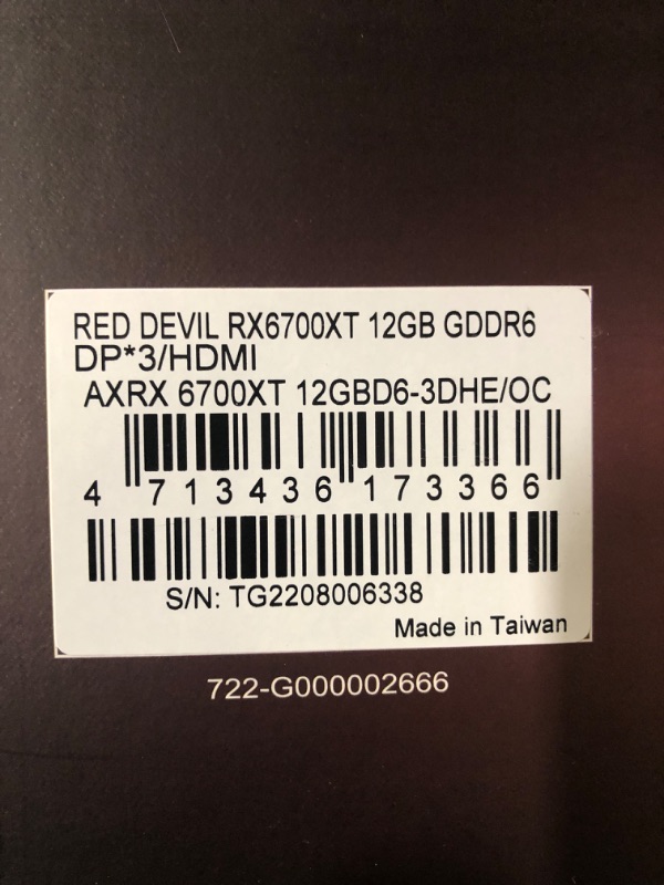 Photo 5 of PowerColor Red Devil AMD Radeon RX 6700 XT Gaming Graphics Card with 12GB GDDR6 Memory, Powered by AMD RDNA 2 w/ Ducky One 2 SF RGB Mechanical Keyboard with Kailh Brown Switches 6700 XT + Keyboard (Brown Switches)