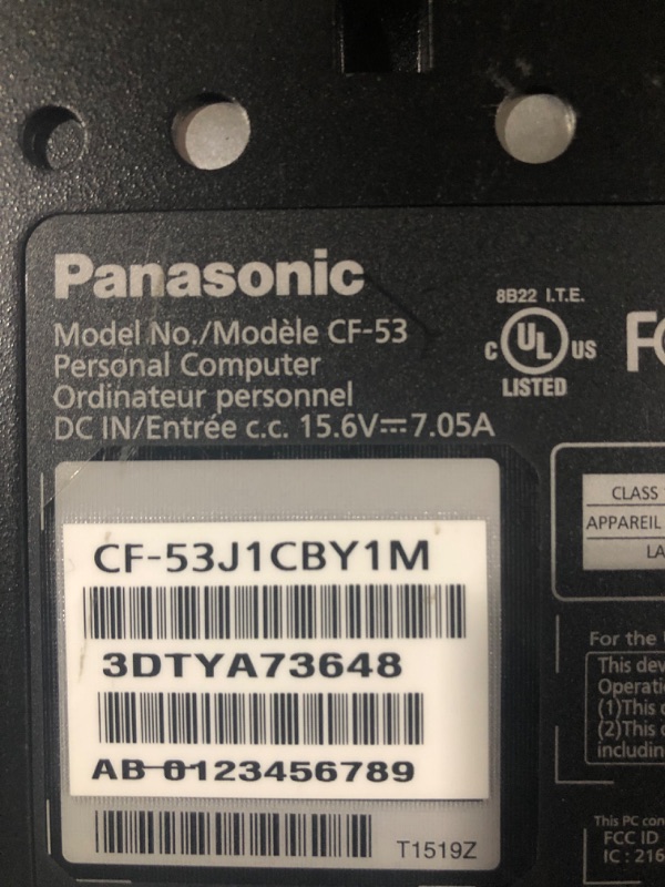 Photo 5 of Panasonic Toughbook CF-53 Laptop PC, 14 HD Display, Intel i5-2520M 2.5GHz, 16GB RAM, 1TB SSD, Windows 10 (Renewed) 1) 16GB RAM, 1TB SSD