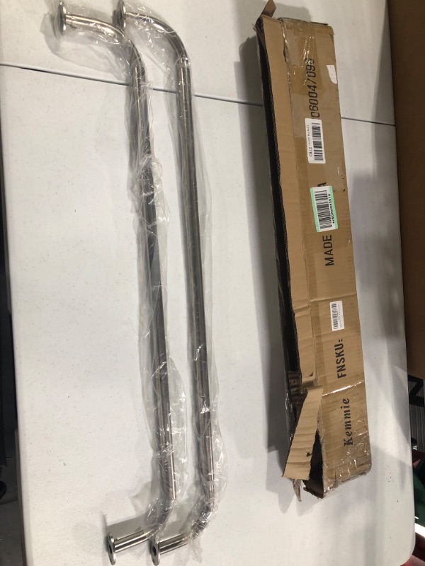 Photo 2 of !!!SEE CLERK NOTEDS!!!
2 Pack Curtain Rods, Room Darking Wrap Around Single Window Rod 3/4 Inch Telescoping Drapery Rod, 28-48”, Matted Nickle 