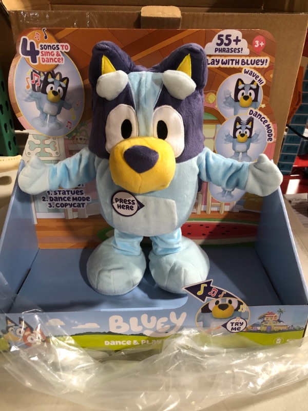 Photo 2 of Bluey Dance and Play 14" Animated Plush | Over 55 Phrases and Songs, Multicolor