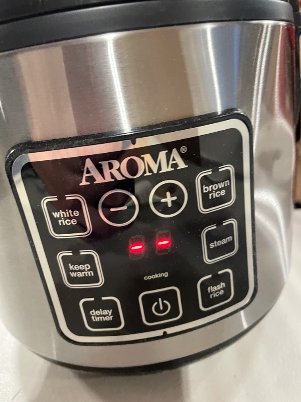 Photo 3 of Aroma Housewares ARC-914SBD Digital Cool-Touch Rice Grain Cooker and Food Steamer, Stainless, Silver, 4-Cup (Uncooked) / 8-Cup (Cooked) Basic