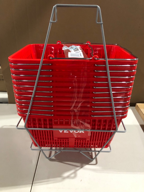 Photo 2 of 12 Pcs Shopping Baskets 20 L Plastic Shopping Baskets with Handles