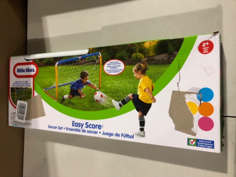 Photo 3 of Little Tikes Easy Score Soccer Set Game Outdoor Toys for Backyard Fun Summer Play - Goal with Net, Soccer Ball, and Pump Included - Lawn Activities for Kids, Toddlers, Boys Girls Ages 2+