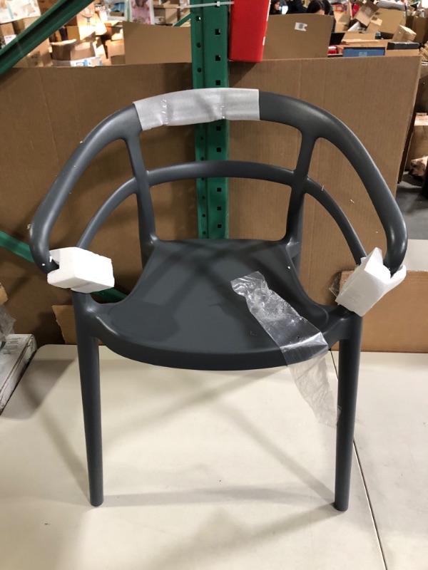Photo 5 of (2) Amazon Basics Dark Grey, Curved Back Dining Chair
