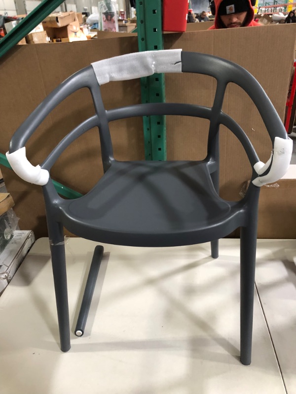 Photo 3 of (2) Amazon Basics Dark Grey, Curved Back Dining Chair