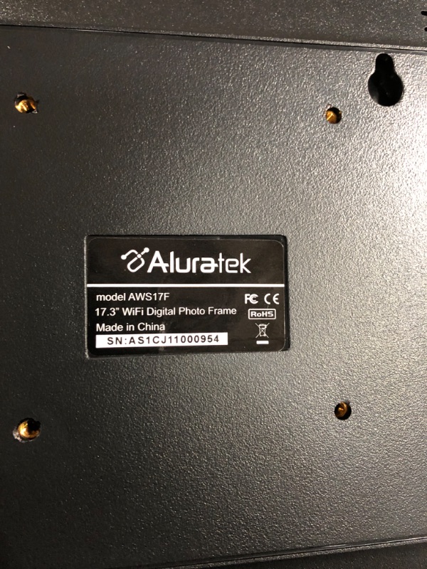 Photo 2 of Aluratek 17.5" WiFi Digital Picture Frame, Touchscreen IPS LCD Digital Black