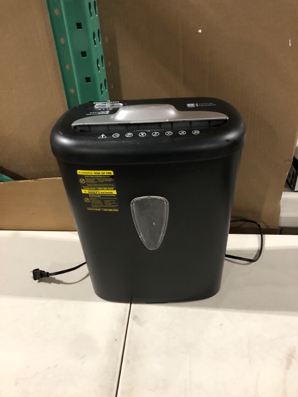 Photo 4 of Amazon Basics 8-Sheet Cross Cut Paper Shredder and Credit Card Shredder with 4.1 Gallon Bin 8 Sheet Shredder