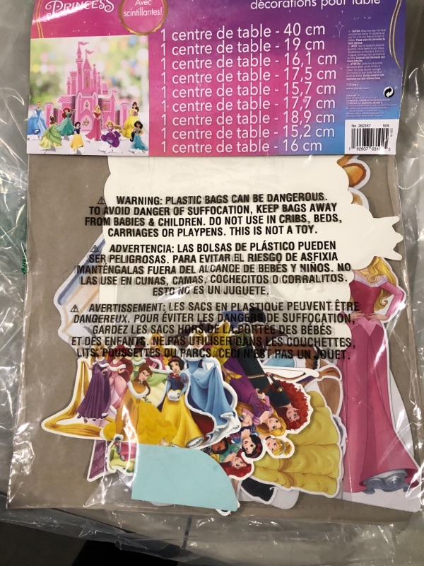 Photo 2 of Amscan"Disney Princess" Pink Castle Party Table Decoration Kit, 9 Pc, 282357 NS