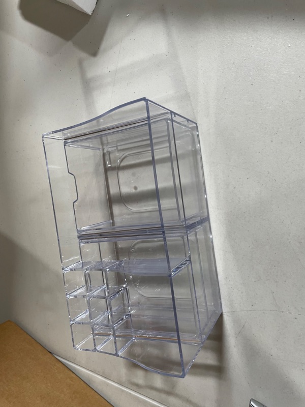 Photo 2 of Clear Cosmetic Storage Organizer - Easily Organize Your Cosmetics, Jewelry and Hair Accessories. Looks Elegant Sitting on Your Vanity, Bathroom Counter or Dresser. Clear Design for Easy Visibility. 4-Drawer | 16 Compartments