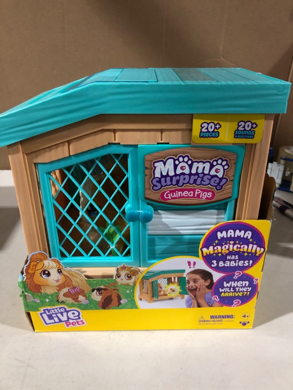 Photo 2 of Little Live Pets - Mama Surprise | Soft, Interactive Mama Guinea Pig and her Hutch, and her 3 Surprise Babies. 20+ Sounds & Reactions. for Kids Ages 4+, Multicolor, 7.8 x 11.93 x 11.38 inches