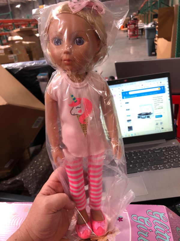 Photo 2 of Glitter Girls Lacy 14 Inch Doll Wearing Pink Tunic, Striped Leggings, Hair Bow And Ballet Shoes - Dolls For 3+ Year Old Girls