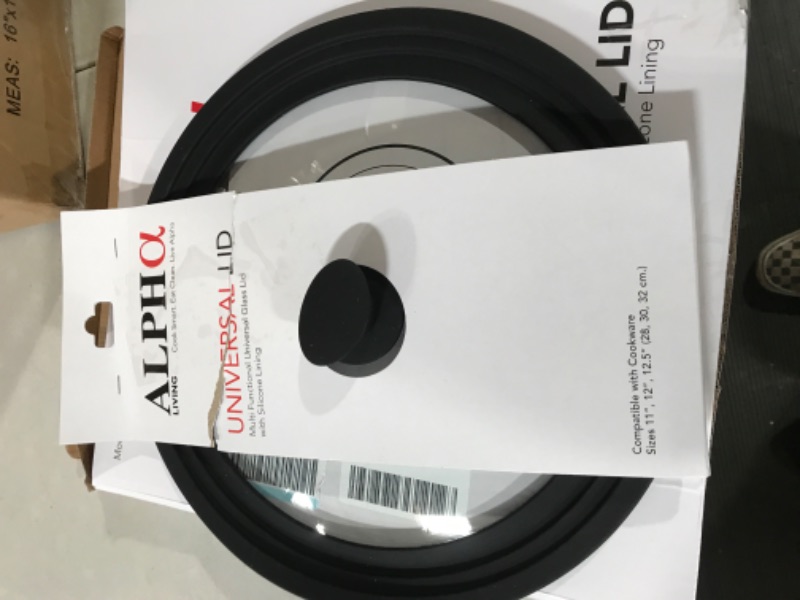 Photo 1 of Alpha Living Universal Large Pots and Pans, Vented Tempered Glass-Graduated Lid Fits 11 inch, 11.5 inch, 12 inch Cookware