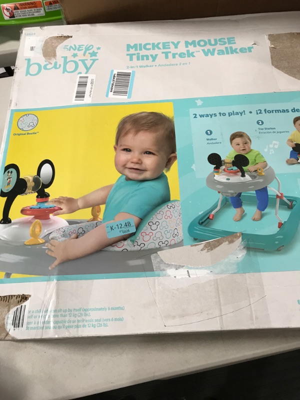 Photo 2 of Bright Starts Mickey Mouse Tiny Trek Walker, Original Bestie, 2-in-1 Walker Ages 6 Months+ Mickey Original Besties