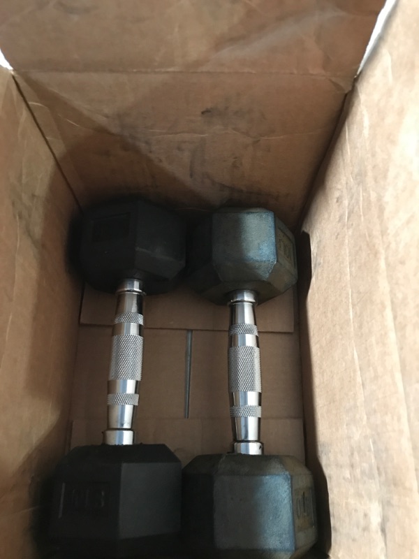 Photo 2 of Balancefrom Rubber Encased Hex Dumbbell in Pairs 10 lbs, pair