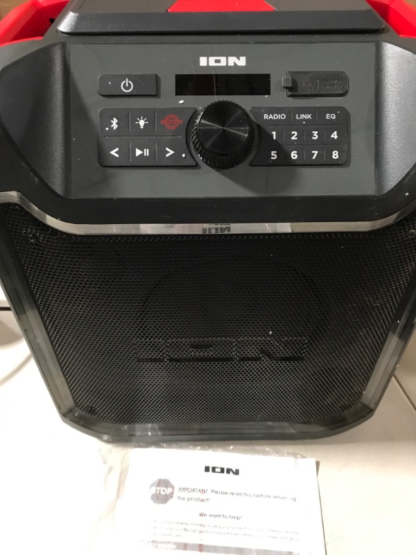 Photo 1 of ***PARTS ONLY*** ION Pathfinder 4 Bluetooth Portable Speaker with Wireless Qi Charging 
