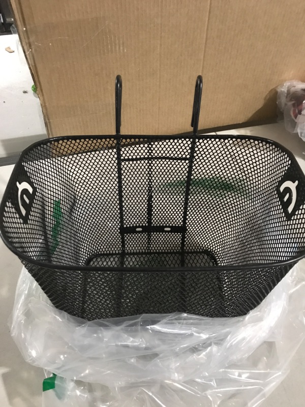 Photo 3 of Basket with Hooks Black, Front, Removable, Wire mesh Small, Kids Bicycle Basket, Black