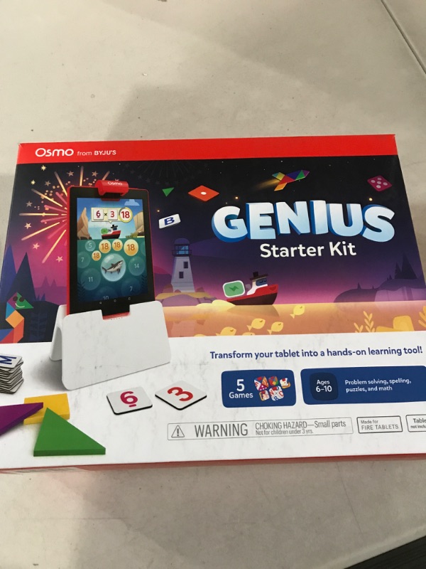 Photo 2 of Osmo - Genius Starter Kit for Fire Tablet-5 Educational Learning Games-Ages 6-10-Spelling, Math & Creativity-STEM Toy Gifts-Boy & Girl-Ages 6 7 8 9 10(Osmo Fire Tablet Base Included-Amazon Exclusive)