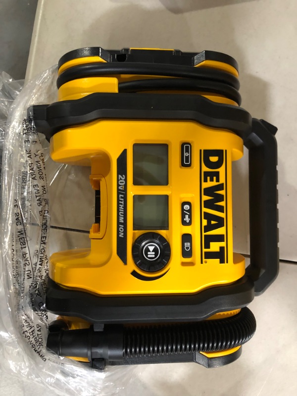 Photo 2 of DEWALT 20V MAX* Cordless Tire Inflator, Tool Only (DCC020IB) Inflator Tool Only