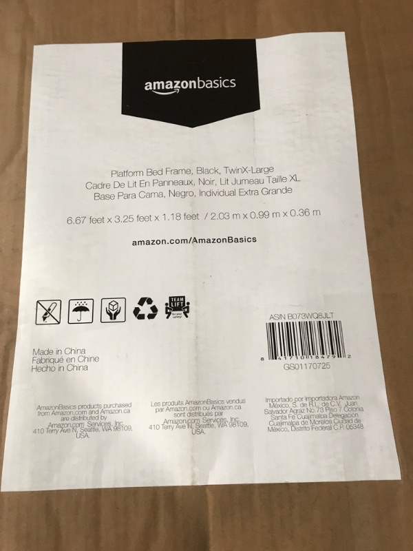 Photo 1 of Amazon Basics Foldable Metal Platform Bed Frame with Tool Free Setup, 14 Inches High