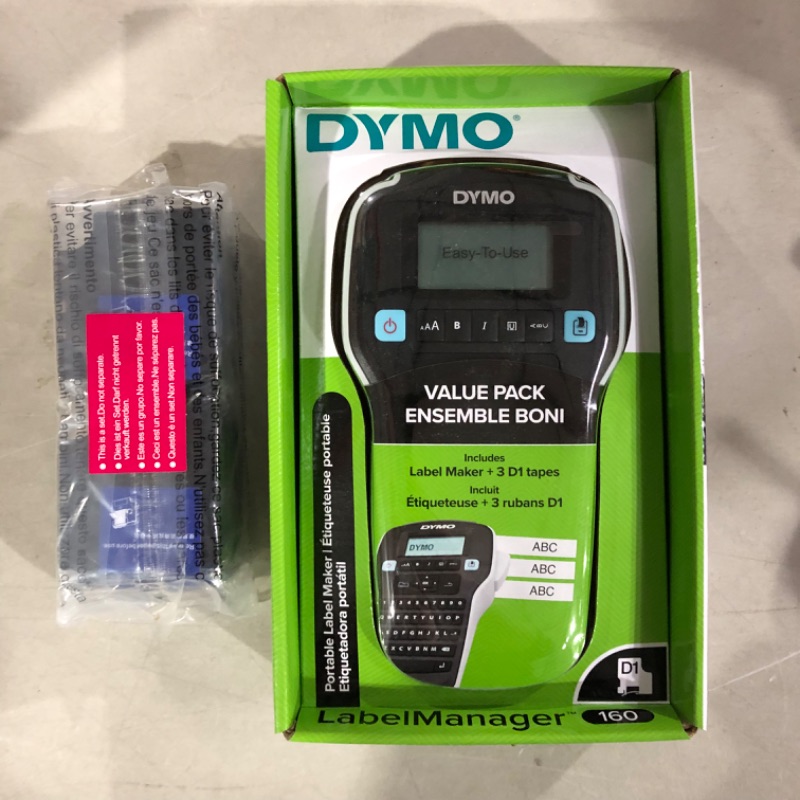 Photo 2 of DYMO Label Maker with 3 D1 DYMO Label Tapes | LabelManager 160 Portable Label Maker, QWERTY Keyboard, One-Touch Smart Keys, Easy-to-Use, for Home & Office Organization Machine + 3 Tapes