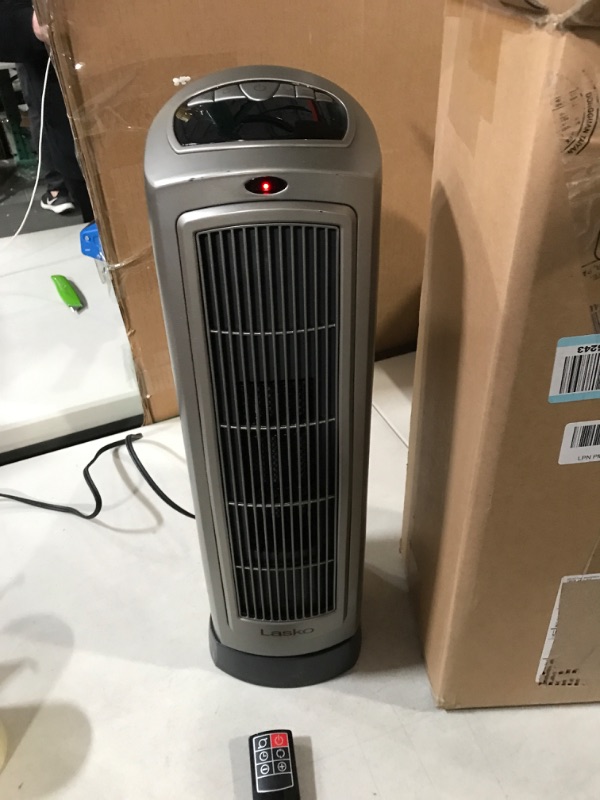 Photo 2 of Lasko 1500W Digital Ceramic Space Heater with Remote, Silver