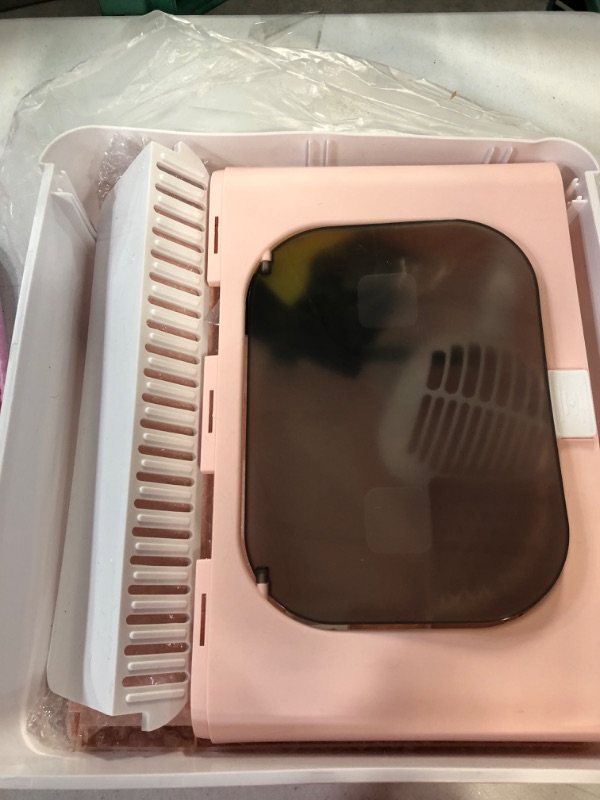 Photo 5 of *Used*LOOBANI Foldable Cat Litter Box with Lid, with Scoop and Mat for Easy Clean, Large Top Entry with Drawer Pink