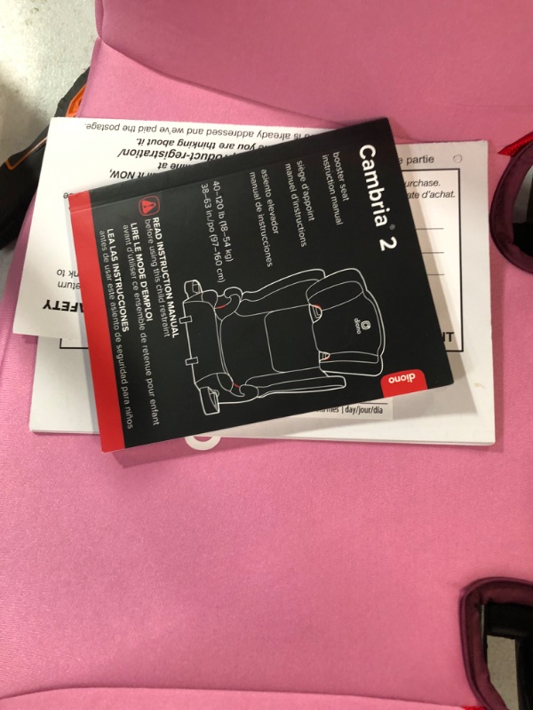 Photo 1 of Diono Cambria 2 XL 2-in-1 Belt Positioning Booster Seat, Pink