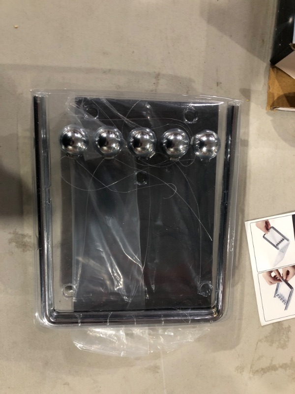 Photo 1 of Newtons Cradle Balance Balls with Large Black Wooden Base Fun Science Physics Learning Desk Toys Fun Gadget 5 Pendulum Balls for Office and Home Decoration-Large Black Wooden