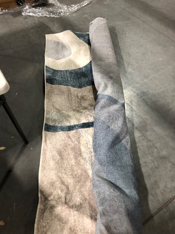 Photo 2 of Home Dynamix Tribeca Slade Modern Area Rug, Abstract Blue 7'10"x10'6" 7'10" x 10'6" Rectangle Rectangular Blue/Grey