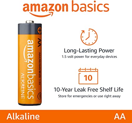 Photo 1 of Amazon Basics 24 Pack AA Alkaline Batteries, Easy to Open Value Pack

