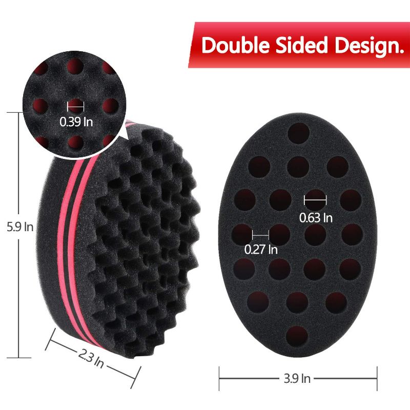 Photo 1 of LEADUWAY Big Holes Magic Twist Hair Sponge, Barber Sponge Brush, Hair Sponge for Twists and Dreads with 6.69 inch Hair Pick (2 PACK)