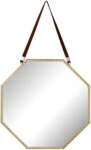 Photo 1 of Funerom 9.9 x 9.9 inch Small Octagonal Wall Mirror Decorative Wall Mirror Gold