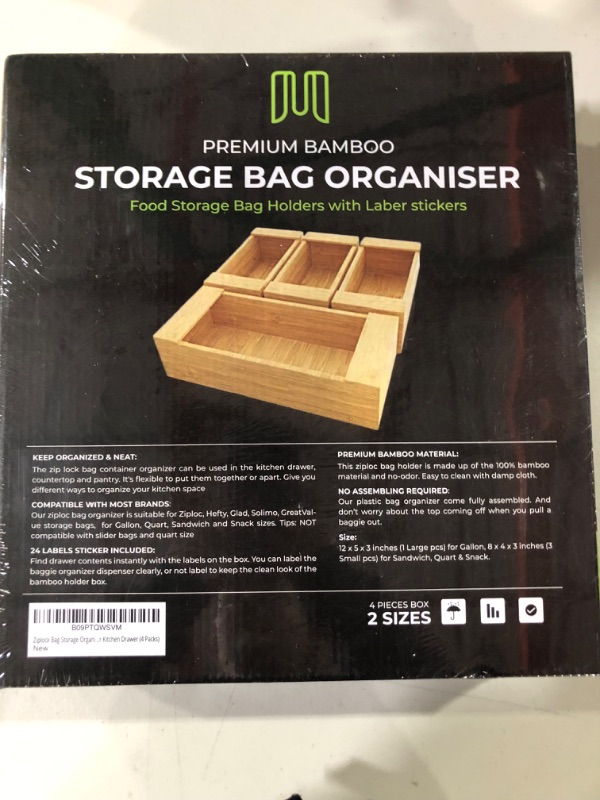 Photo 3 of Barrenwood Ziplock Bag Storage Organizer with Gallon, Quart, Sandwich & Snack