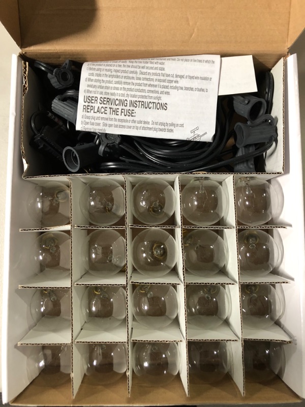 Photo 2 of 60ct Incandescent Outdoor String Lights G40 Clear Bulbs - Black Wire - Room Essentials (3 pack)