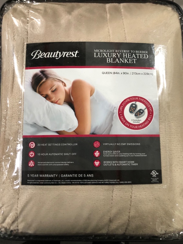 Photo 3 of Beautyrest Electric Blanket- Tan Queen (90 inx84 in)