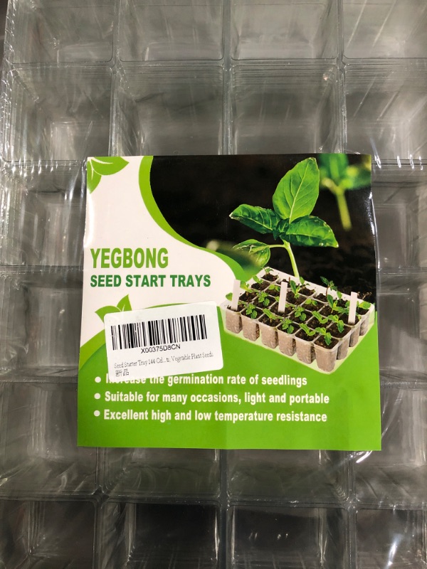 Photo 1 of 
Seed Starter Tray 120 Cells (5 Trays, 24 Cells per Tray) with Plant Labels Transparent Seedling Tray Grow Germination Kit for Indoor and Outdoor