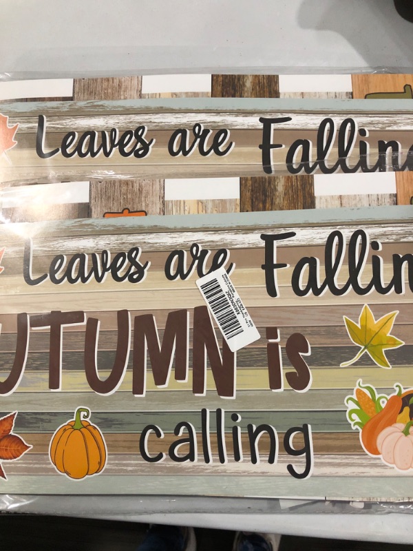 Photo 2 of 2 pack of Thanksgiving Bulletin Board Decorations Fall Classroom Autumn Farmhouse Hello Fall Welcome Pumpkins Cutouts Large