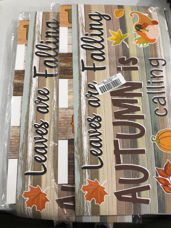 Photo 3 of 2 pack of Thanksgiving Bulletin Board Decorations Fall Classroom Autumn Farmhouse Hello Fall Welcome Pumpkins Cutouts Large