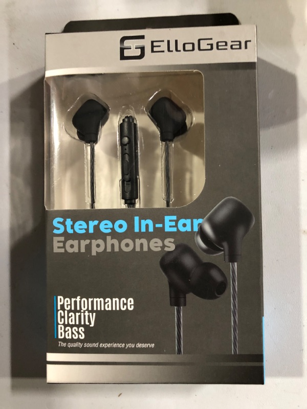 Photo 2 of  Earbuds Wired Headphones - 3.5mm with Noise Cancelling Technology, Earphones with Microphone, Volume Control Black