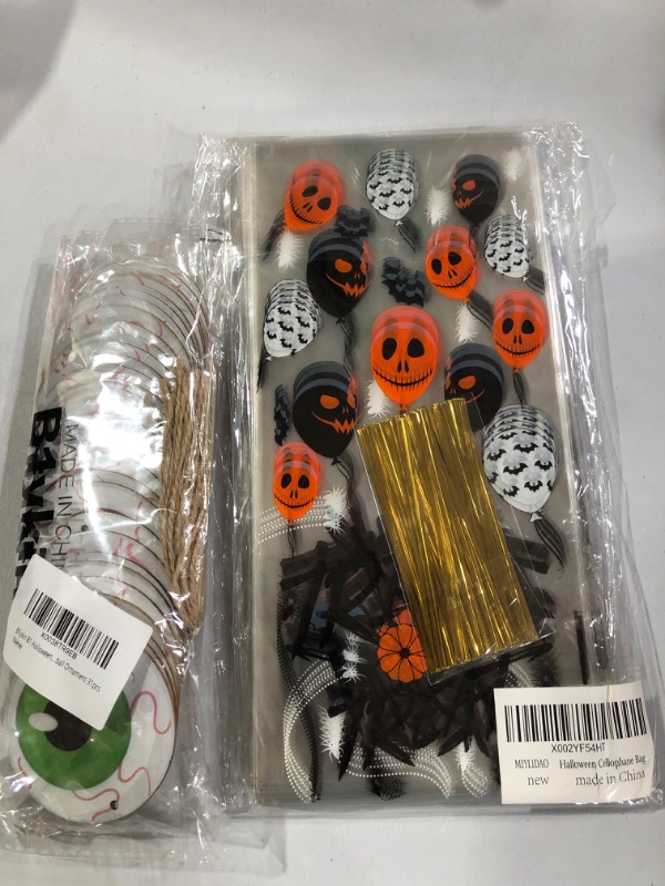 Photo 2 of  150 Pcs Halloween Cellophane Treat Bags, and Halloween ball ornaments 