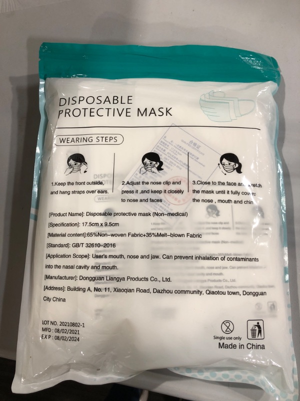 Photo 3 of Assacalynn Face Mask, 50PCS White Disposable Face Masks for Adults, 3 Ply Breathable Face Mask 