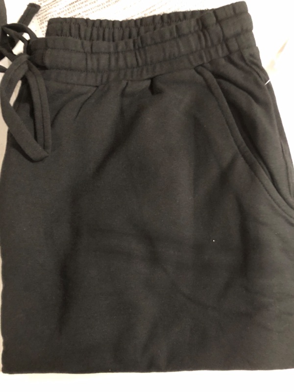 Photo 2 of Daily Ritual Women's Oversized Terry Cotton and Modal Wide Leg Pant Large Black