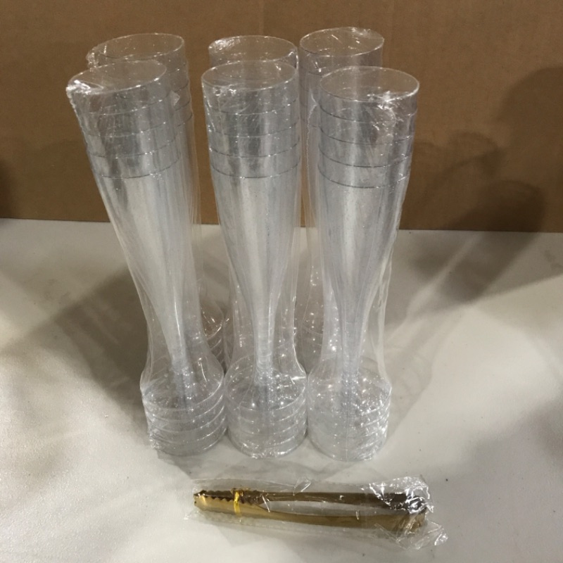Photo 2 of 30 Pack Plastic Champagne Flutes - your .5 oz Reusable & Recyclable Food Grade Champagne Flutes Plastic - Disposable BPA-Free Sturdy Plastic Champagne Glasses, Mimosa Glasses for Wedding Parties - Clear